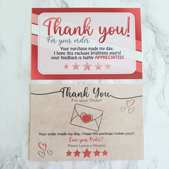 50 Thank You Cards  and 50 stickers - Picture 2 of 9